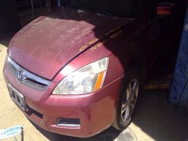 2006 HONDA ACCORD, BURGUNDY, EX, 2.4L, VTEC, AT,  A25117